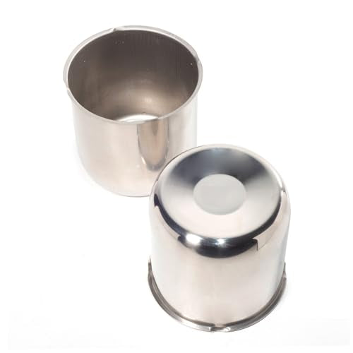 2Pcs 4.88" Stainless Trailer Wheel Center Caps, 4.76" H Chrome - color: Chrome, size: 4.88" Hub 4.76" H