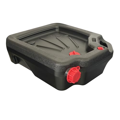 16 Quart Oil Drain Pan with Lid and Handle Large Capacity Automotive Fluid Waste Container Leak Proof Portable Oil Change Pan for Cars and Trucks Black