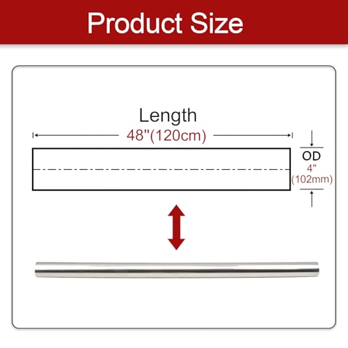Stainless Steel 4'' Inch Straight DIY Custom Mandrel Exhaust Pipe - size: 4 Inch-1PC