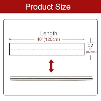 Stainless Steel 4'' Inch Straight DIY Custom Mandrel Exhaust Pipe - size: 4 Inch-1PC