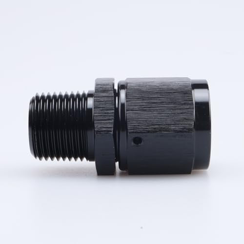 AC PERFORMANCE -8 AN Female to 1/4" NPT Male Swivel Fitting Aluminum Black - color: Black, size: 8AN to 1/4 NPT