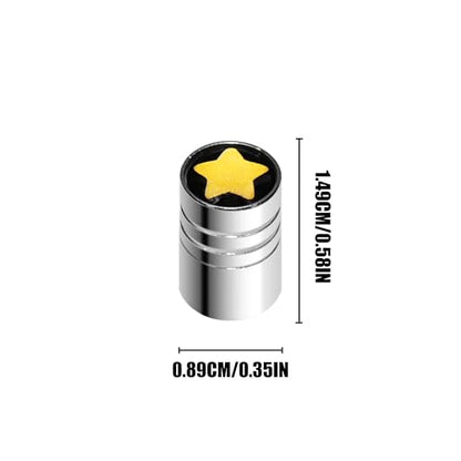 8-Pack Yellow Star Valve Stem Caps