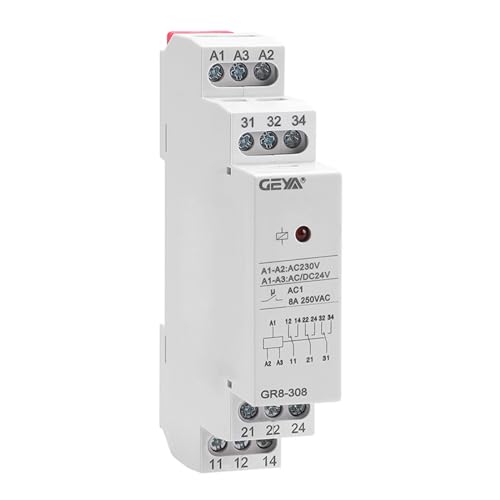Intermediate Relay Auxiliary Relay 8A 3SPDT Relay(GR8-308,AC230V & AC/DC24V) - size: GR8-308,AC230V&AC/DC24V