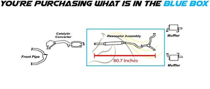 Northeastern Exhaust - Stainless Steel Resonator Pipe with Hanger + Bolts compatible 2005 Legacy Outback 2.5L