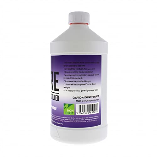 XSPC Pure Premix Distilled PC Coolant, 1 Liter, UV Purple - color: UV Purple