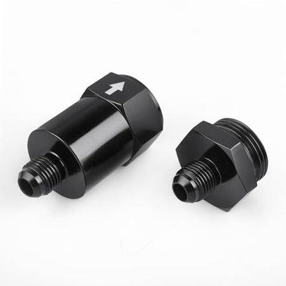 6AN Billet Inline Fuel Filter 30 Micron Anodized Aluminum Black 2PCS - size: 6 AN (3/8 in)