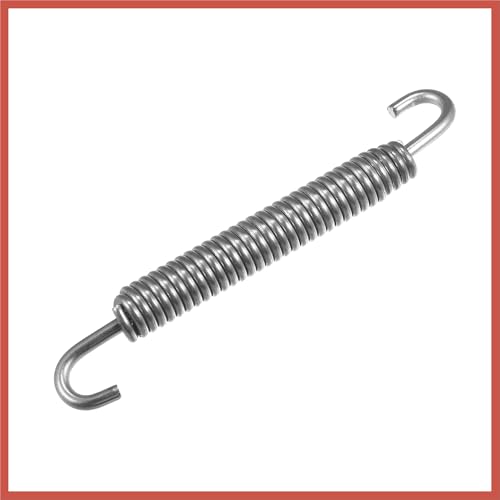 ACROPIX 2 Pcs Motorcycles Universal Exhaust Pipe Spring 80mm 3.15" Stainless Steel Exhaust Pipe Spring Hook Modified Accessory Silver Tone Car Parts