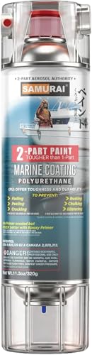 SAMURAI Marine Spray Paint - 2K Clear Gloss, UV Resistant - Pack of 1 Can