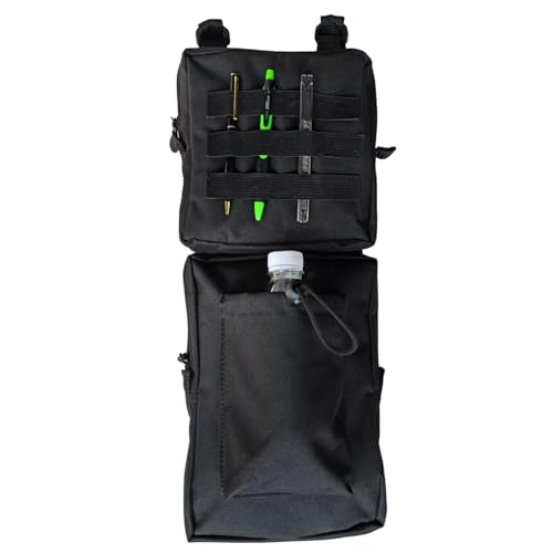Larswon 2 Pack ATV Saddle Bags, Large Detachable Fender Bag ATV Gear Bags Water Resistent Motorcycle Storage Bag Compatible with Sportsman Scrambler TRX FourTrax Outlander Grizzly UTV Black - color: Black