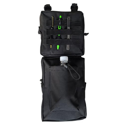 Larswon 2 Pack ATV Saddle Bags, Large Detachable Fender Bag ATV Gear Bags Water Resistent Motorcycle Storage Bag Compatible with Sportsman Scrambler TRX FourTrax Outlander Grizzly UTV Black - color: Black