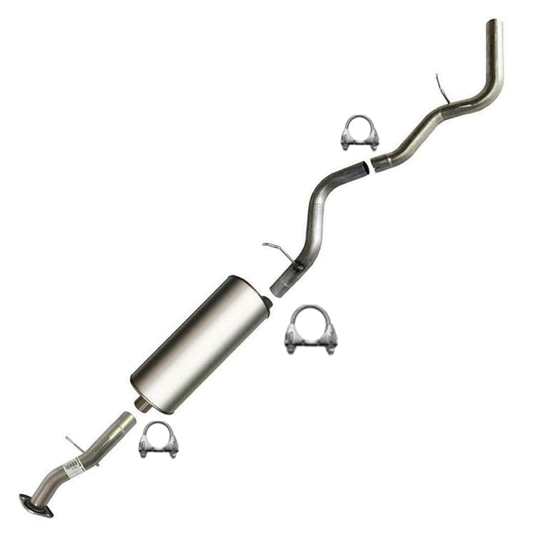 Exhaust Intermediate Pipe, Muffler, Resonator Exhaust Kit Compatible for 2001-2005 GMC Yukon 4.8L 5.3L | Stainless Steel | Northeastern Exhaust | Free Clamps Included | Automotive Replacement Part