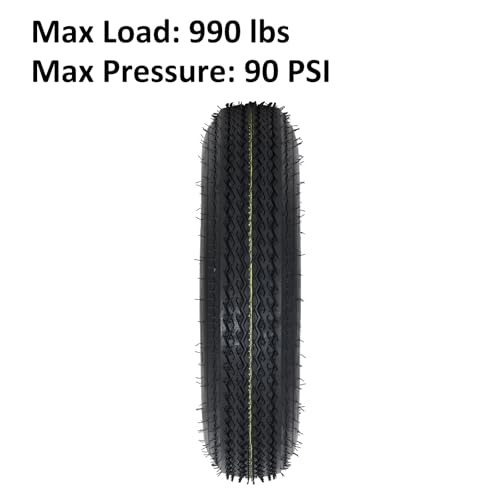 Garvee 2-Pack 4.80-12 Trailer Tires on 12” White Rims, 5 Lug on 4.5” Bolt Pattern, Load Range C 6PR, 990 lbs, Bias Ply Pre-Mounted for Utility/Boat/Camper Trailers - size: 4.80-12, style: 5 Lug