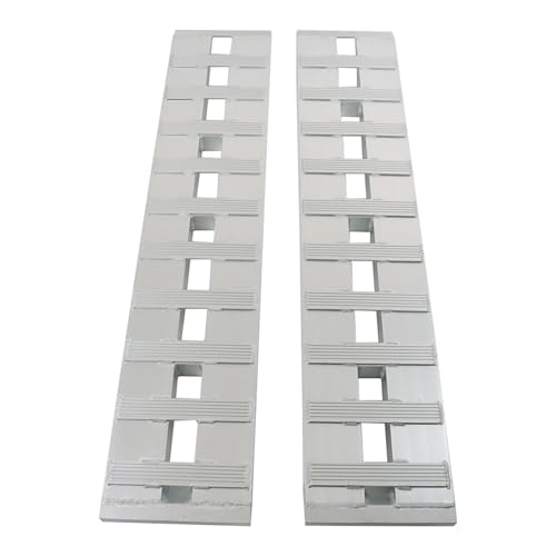 labwork 60 inch X 12 inch Aluminum Ramps Silver Trailer Ramps 6000LBS Hook Ramp Attachment End