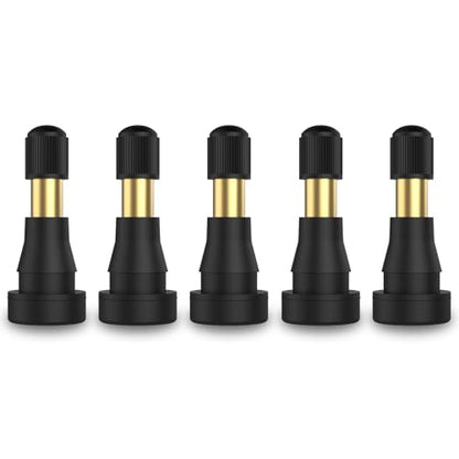 SUNSOUL TR600HP High Pressure Brass Stem EPDM Rubber Snap-in Tire Valves, Fit for 0.453 inch 11.5mm Rim Holes and for Most of Pick-up, Heavy-Duty Vehicles, Pack of 5pcs Valves - color: TR600HP-5pcs