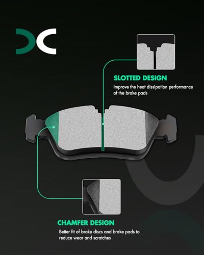 SCITOO D781 D763 Front Rear Ceramic Brake Pads Sets Fit For BMW For 325i - size: Front D781 + Rear D763