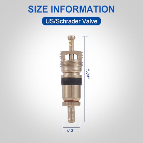 7001 Large Nickel Plated Brass Tire Valve Core for Agricultural and Specialty Vehicles Heavy Duty, Durable and Reliable Tire Inflation Solution, Length 1.04'', Dia 0.3'', Pack of 15 - size: 7001 15pcs