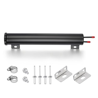 EVIL ENERGY Radiator Overflow Tank 2" x 13", Aluminum Coolant Overflow Reservoir, Universal Coolant Reservoir Tank with Cap, Coolant Expansion Recovery Tank for Cars, Trucks, Racing - size: 2"x13"