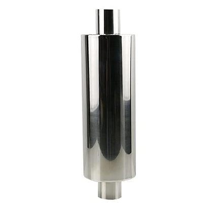 2.5" Inlet/Outlet Universal Exhaust Resonator – 16" Long Straight-Through Muffler, 1.5mm Thickness Polished Stainless Steel - size: 2.5" Inlet/Outlet