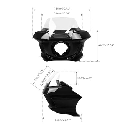 TCMT Motorcycle Headlight Fairing 7" Clear Windshield Fit For Harley Low Rider ST FXLRST 2022-2025 Low Rider El Diablo FXRST 2022 - color: Clear Windshield