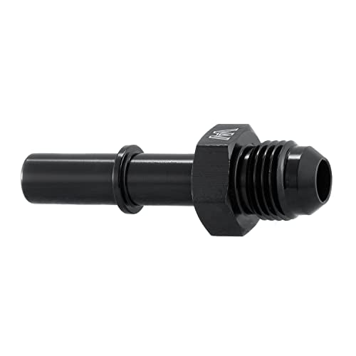 Quick Connect Male 3/8 Fuel Rail Hose to 6AN Adapter Fitting LS1 LS3 GM T-6061 Aluminum Black