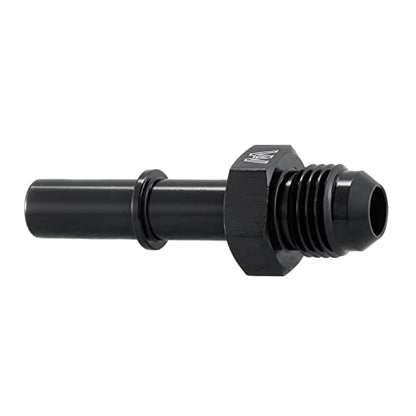 Quick Connect Male 3/8 Fuel Rail Hose to 6AN Adapter Fitting LS1 LS3 GM T-6061 Aluminum Black