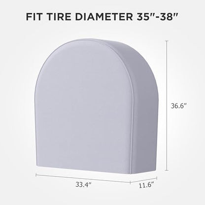 eletecpro RV Tire Covers, Fit 35-39 Inch Tire Diameters, Gray, 4-Pack - color: Gray, size: XXL (Fits Tire Diameters 35''-39'')