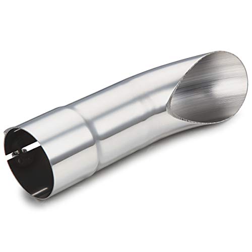 LCGP 2.5 Inch Inlet Turn Down Exhaust Tip, 2 1/2 Inch Inside Diameter Inlet, 9’’ Length Stainless Steel Turndown Exhaust Pipe - size: 2.5 Inch, style: Silver