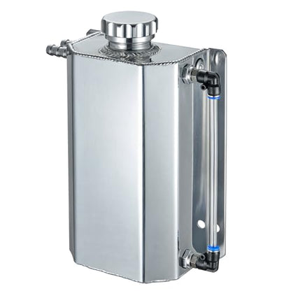 BDFHYK Coolant Overflow Tank, Aluminum Radiator Reservoir Tank, 2L Reservoir Expansion Tank Universal, Silver - color: silver, size: 2 Liters