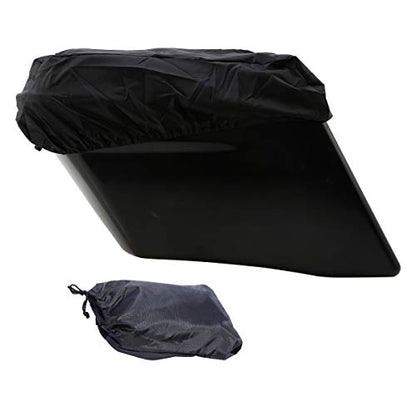 TCT-MOTORPARTS 4" Stretched Extended Hard Saddlebags Fit For Harley CVO Touring Road King Electra Glide Road Glide FLHX FLHR 2014-2024 - color: Unpainted Black w/ Latch Keys