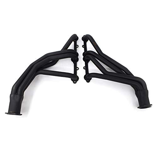 Exhaust Headers 1-1/2 x 3 in. Mild Steel Black Paint for 1966-1987 C10 C20 C30 K10 K20 K30 Suburban Blazer Jimmy | 283 305 350 396 V8