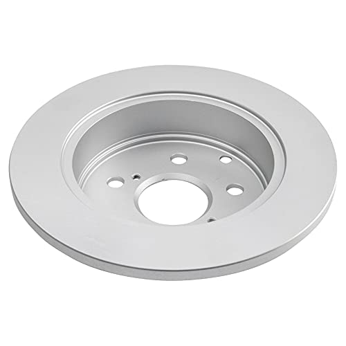 TRQ Rear Brake Pad and Rotor Set Ceramic Solid G Coated Rotors 11.06 in - style: BKA14732