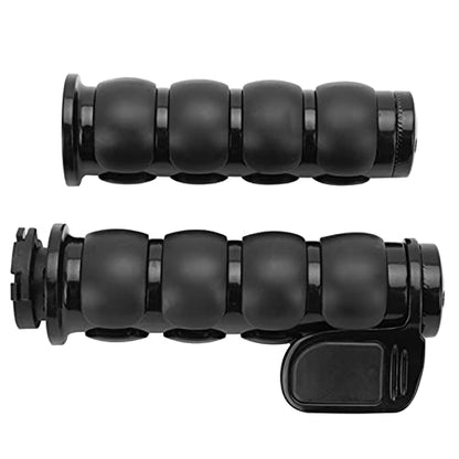 DREAMIZER Motorcycle Grips 1 inch Compatible with Harley Honda and More - color: Black Flat Angle