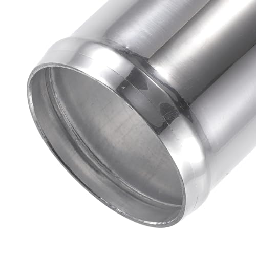 X AUTOHAUX OD 2.5" 63mm Length 3" 76mm Aluminum Alloy Tube Intercooler Pipe Straight Air Intake Tube with 2 Clamps Silver Tone for Car - size: OD 2.5"(63mm)