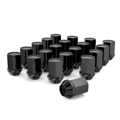 20PCS 9/16-18 Lug Nuts Chrome 1.5" Tall for Dodge 2002-2010 Ram 1500 - size: Black
