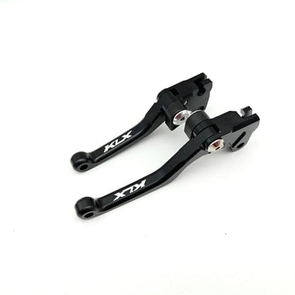 OEM Replacement Brake Clutch Levers for Kawasaki KLX110 (2002-2025) | KLX110L (2010-2025) CNC Aluminum Adjustable Handlebars | Motorcycle Control Lever Set with Easy Install (Matte, Black) - color: Black, style: Matte