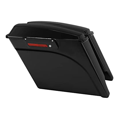 TCMT 5" Motorcycles Vivid Black Extended Hard Saddlebags & Latch Key Fits For Harley 1993-2013 Touring Road Glide Road King Ultra Street Glide Electra Glide - color: Vivid Black Black Latches