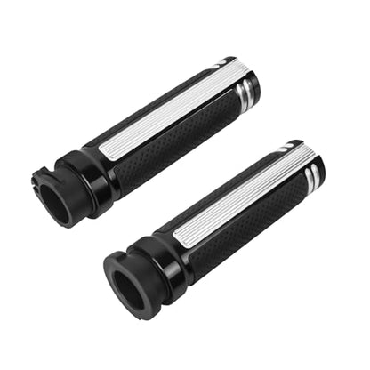 1 Inch Cable Throttle Handlebar Grips Motorcycle Hand Grips - color: #7 Black&White