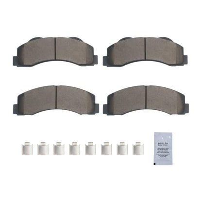 HUSCH Ceramic Brake Pads and Drilled and Slotted Brake Rotors Fit for Ford - size: Drilled&Slotted-54153+D1414