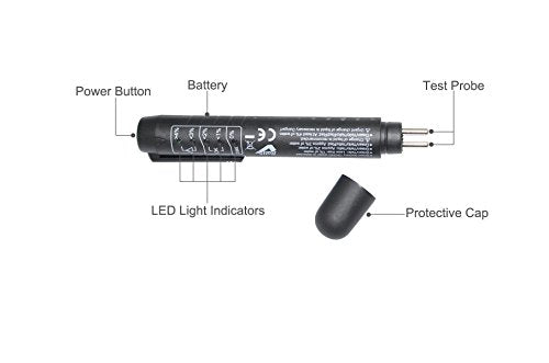 Brake Fluid Liquid Tester Pen with 5 LED Indicators, Calibrated For DOT3 DOT4 Brake Fluid