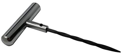Stainless Steel T-Handle - Pro Heavy Duty Repair Tool Perfect for Tire Plug Kits for Car Truck Motorcycle Bycles - Replaceable Spiral Probe Needle - Made with All-Americal Materials - color: Solid Split Eye Tool
