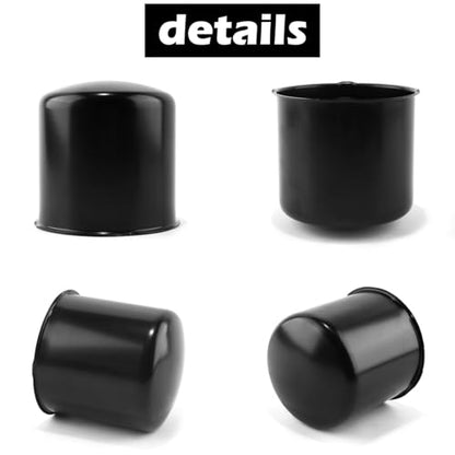 2Pcs 4.25" OD 4.33" H Domed Style Trailer Wheel Center Caps for Rim - color: Matt Black, size: 4.25" OD 4.33" H