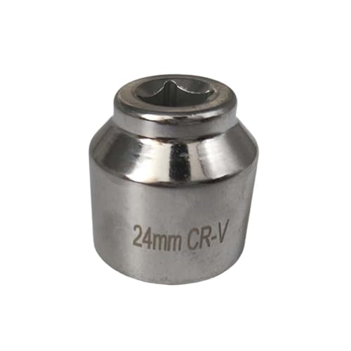 BDZMC 24mm Oil Filter Wrench, 3/8" Drive Socket Wrench, 6 Point Oil Filter Removal Tool, Chrome Vanadium Steel Wrenches for Most Cars (24 mm) - size: 24 mm