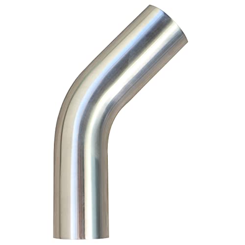 1.75" (45mm) OD 45 Degree Aluminum Elbow Pipe Intercooler Pipe Air Intake Tube, 1.5D Radius, Aluminum Alloy Tube High polished (45 Degree, OD 1.75") - color: 45 Degree, size: OD 1.75" (45mm)