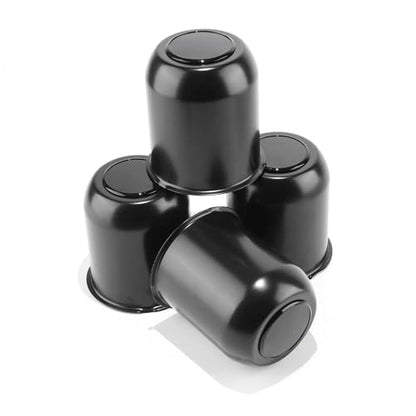 4Pcs 3.74" Stainless Trailer Wheel Center Caps, 4.33" H Matte Black - color: Matte Black, size: 3.74" Hub 4.33"H