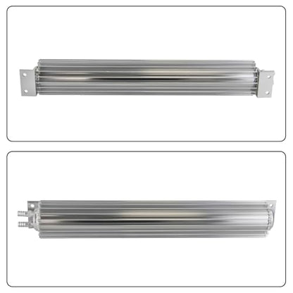 Universal 18'' Aluminum Dual Pass Finned Transmission Oil Cooler W/Fittings Silver - color: Silver, size: 18''