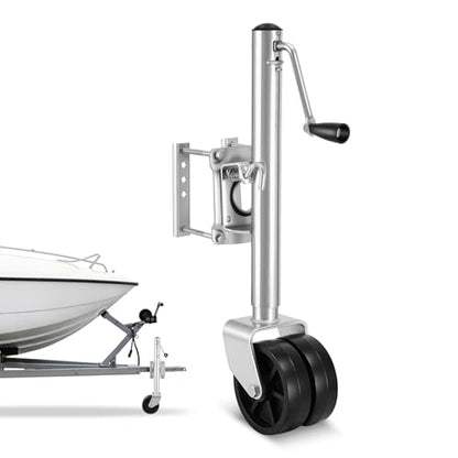 VEVOR Trailer Jack with Wheel, 2000 lbs Load Capacity, Heavy Duty Swivel Boat Trailer Jack with PP Dual Wheel & Ergonomic Handle, 15-27 Inch Lift Range, Fit for RVs, Boats and Utility Trailers - size: 2000lbs Upgraded (15-27 Inch Lift Range)