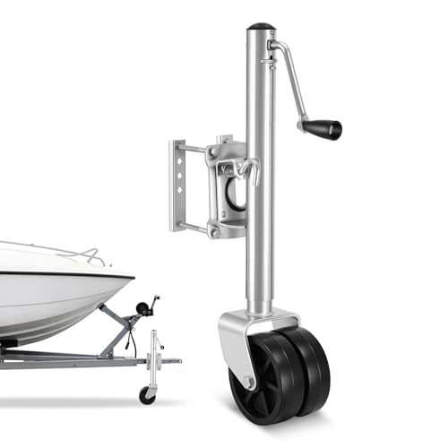 VEVOR Trailer Jack with Wheel, 2000 lbs Load Capacity, Heavy Duty Swivel Boat Trailer Jack with PP Dual Wheel & Ergonomic Handle, 15-27 Inch Lift Range, Fit for RVs, Boats and Utility Trailers - size: 2000lbs Upgraded (15-27 Inch Lift Range)