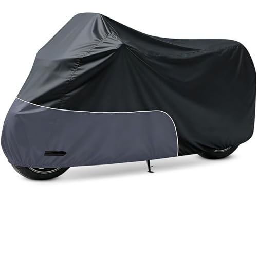 Motorcycle Cover 300D Heavy Duty Waterproof 96 Inch, Grey - color: Grey, size: 96"
