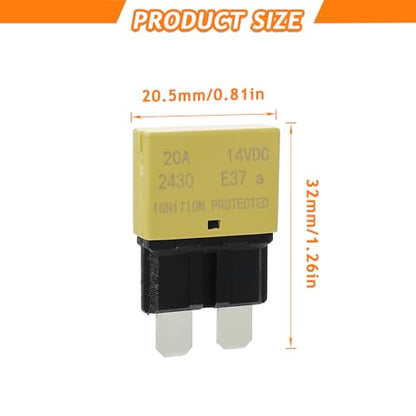 Auto Reset Circuit Breaker Fuse - style: E37 (5A,10A,15A,20A,25A,30A) Mixed
