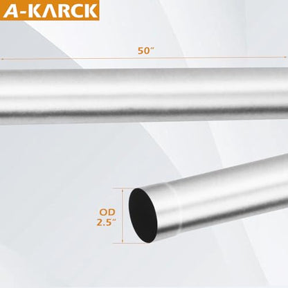 A-KARCK Straight Exhaust Pipe 2.5" OD, Mild Steel 50" Long Mandrel Exhaust Tube, Custom Your Own Exhaust System - size: 2.5", style: 50 INCH